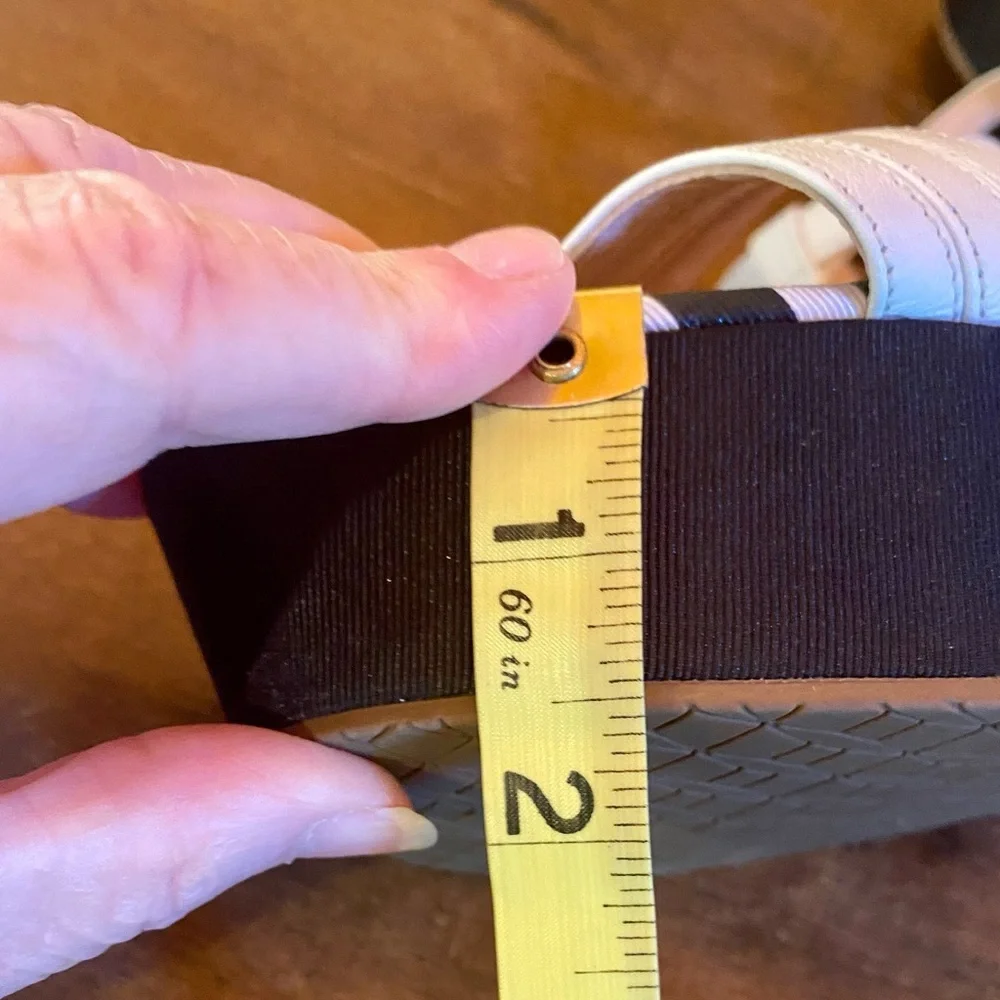 kate spade White and Black T-Strap Platform Wedge Sandals - Picture 11 of 11